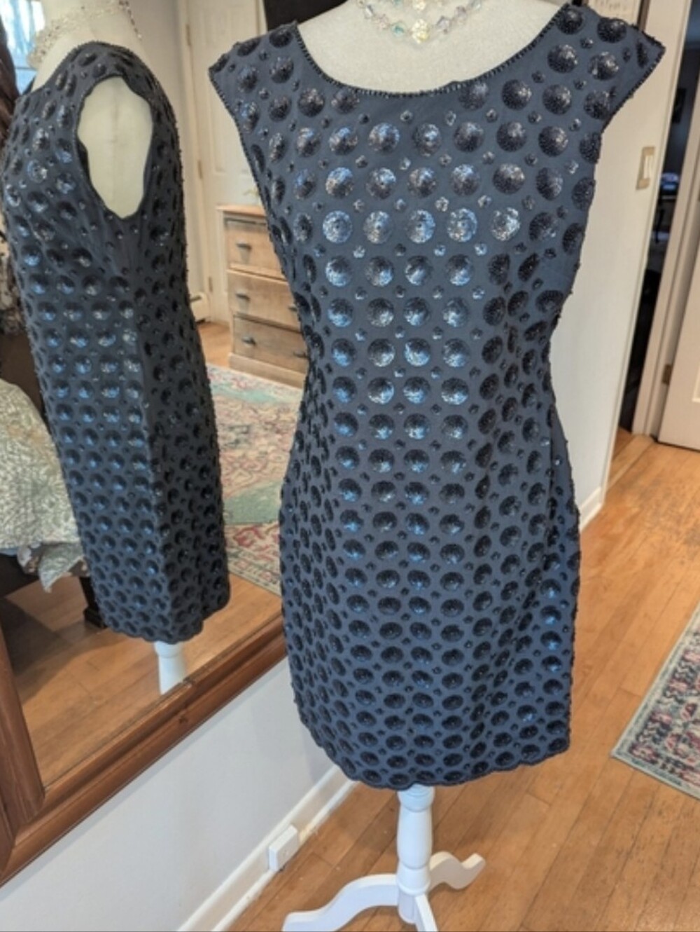 LIMITED EDITION Boden grey Sequin Dot Sheath Mini Dress